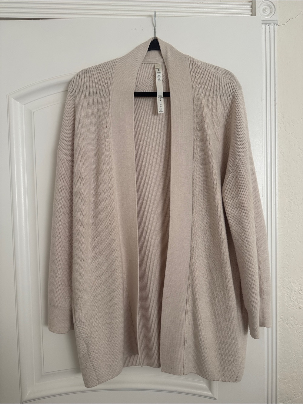 lululemon athletica Open-Front Long Cardigan - Light Cream